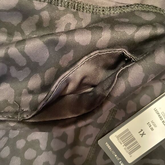 Yogalicious lux High rise‎ leopard black Side Pocket Ankle Leggings - Picture 6 of 10